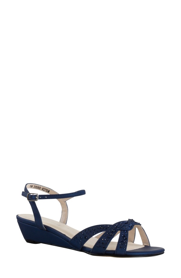 タッチアップ レディース シューズ ヒール サンダル Touch Ups Lena Wedge Sandal Navy ネイビー｜ReVida 店