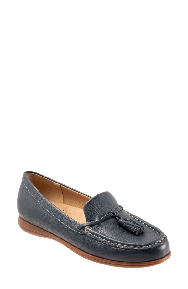 トロッターズ レディース シューズ スリッポン・ローファー Trotters Dawson Tasseloafer Navy Leather 米国海軍