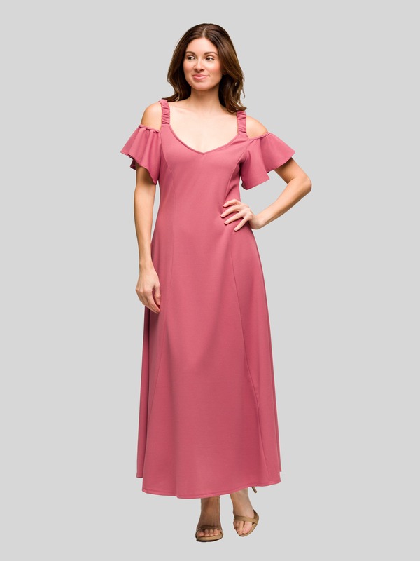 24 セブンコンフォート レディース トップス 衣装 V素っ首 ノースリーブ マキシ 24seven Comfort Apparel Sleeveless V-Neck Maxi Dress with Pocket Detail Rose