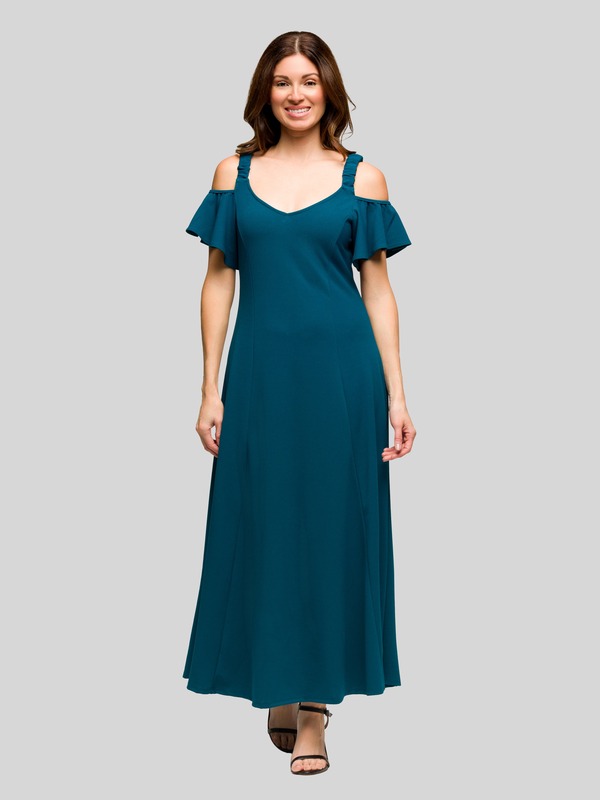 24 セブンコンフォート レディース トップス 衣装 V素っ首 ノースリーブ マキシ 24seven Comfort Apparel Sleeveless V-Neck Maxi Dress with Pocket Detail Teal ティール