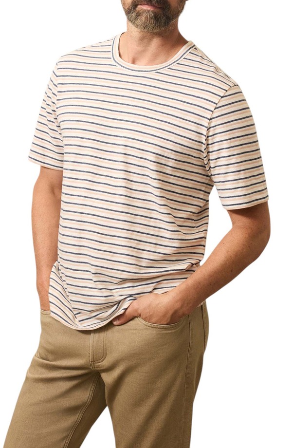 ファレティ メンズ トップス Tシャツ コットン Faherty Sunwashed Stripe Organicotton T-Shirt Canyon Creek Stripe ストライプ