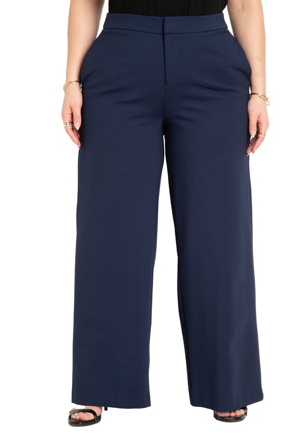 エロクイ レディース ボトムス レギンス ワイドレッグ ELOQUII The Ultimate Stretch Wide Leg Pant Maritime Blue ブルー