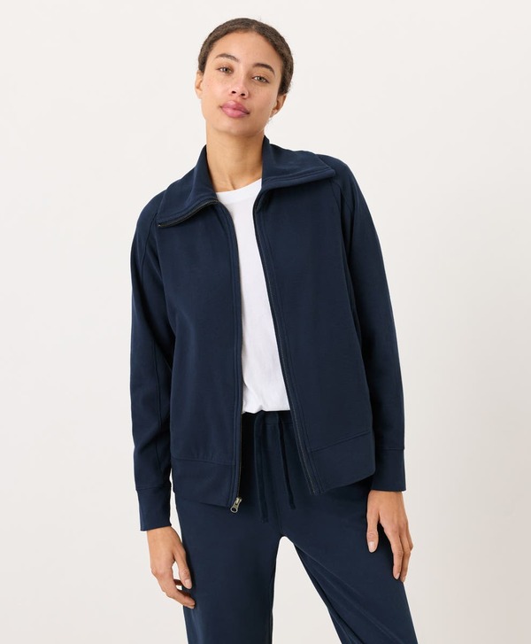 パクト レディース アウター パーカー・スウェット ニット ジャケット Pact CloudKnit Zip Jacket Navy Blue ネイビー|ReVida 店