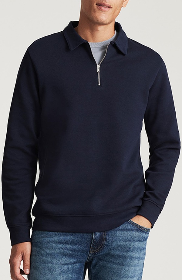 マーヴィ デニム メンズ アウター パーカー・スウェット ハーフジップ プルオーバー Mavi Jeans Half Zip Sweatshirt Baritone Blue 青色