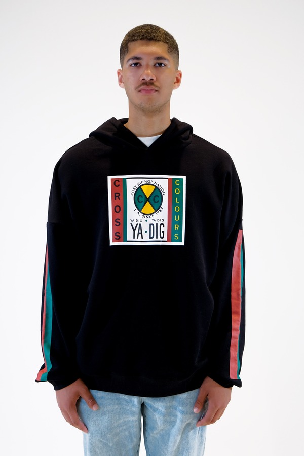 クロスカラーズ メンズ アウター パーカー・スウェット ロゴタイプ Cross Colours Labelogo Side Pocket Hoodie Black 黒いこと