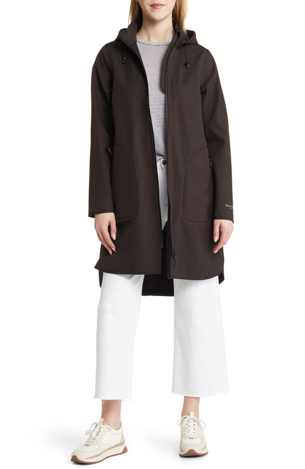 イルセヤコブセン レディース アウター ジャケット・ブルゾン Ilse Jacobsen Hooded Waterepellent Rain Jacket Black ブラック｜ReVida 店