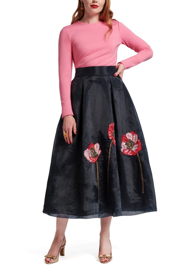 フランセスバレンタイン レディース ボトムスカート マキシ Frances Valentine Shea Maxi Skirt Navy/Multi ネイビー