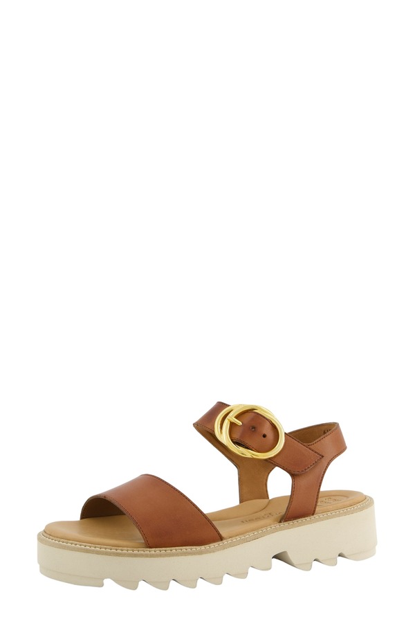極点・緑であること レディース シューズ 踵 プラットホーム サンダル アンクル Paul Green Darcy Ankle Straplatform Sandal Cognac Leather