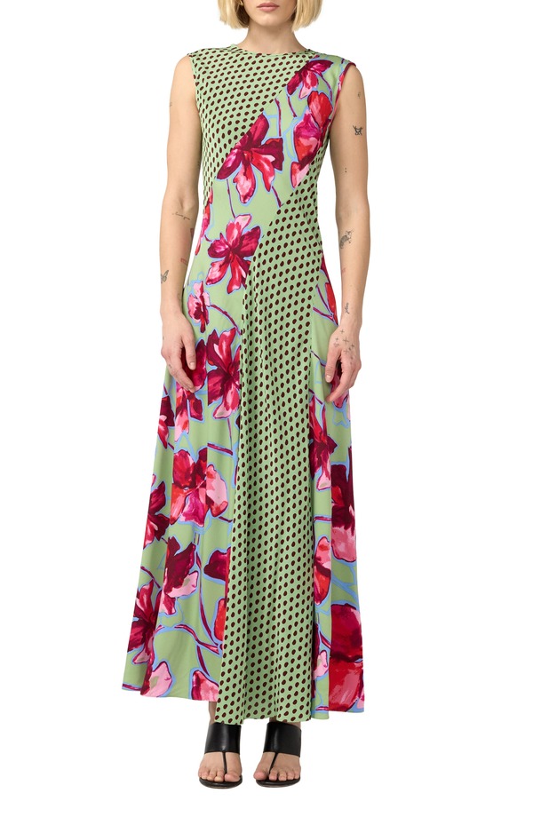 ダイアン フォン ファステンバーグ レディース トップス ワンピース プリント ノースリーブ マキシ Diane von Furstenberg Cory Mixed Print Sleeveless Maxi Dress Hibiscusmoke Polka Dot スモーク
