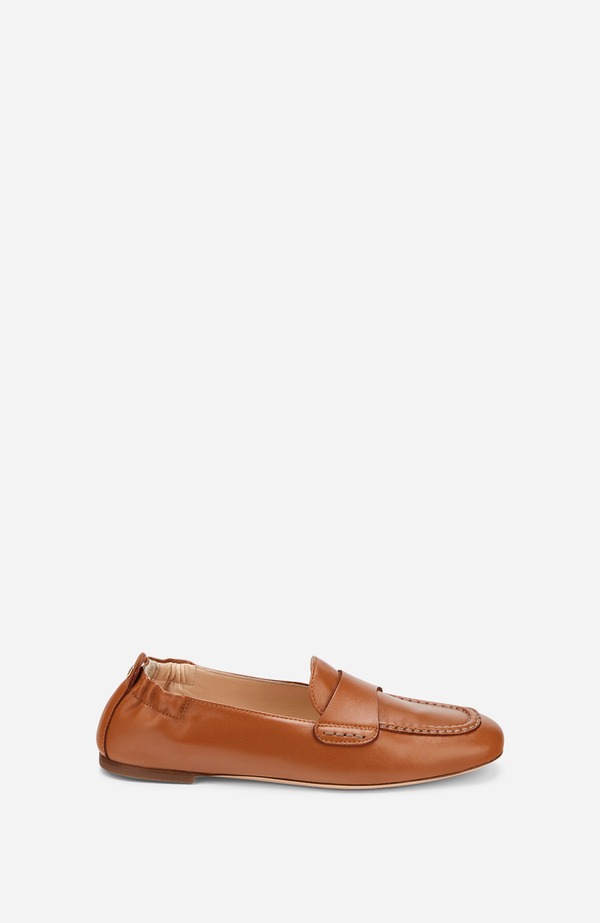 エージーエル レディース シューズ スリッポン・ローファー なめし革 AGL Mara Pure Leather Moccasin Brandy Nappa