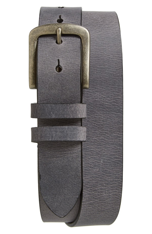 トリノ メンズ 付属品 胴締め なめし革 Torino Belts Waxed Leather Belt Charcoal 濃灰色
