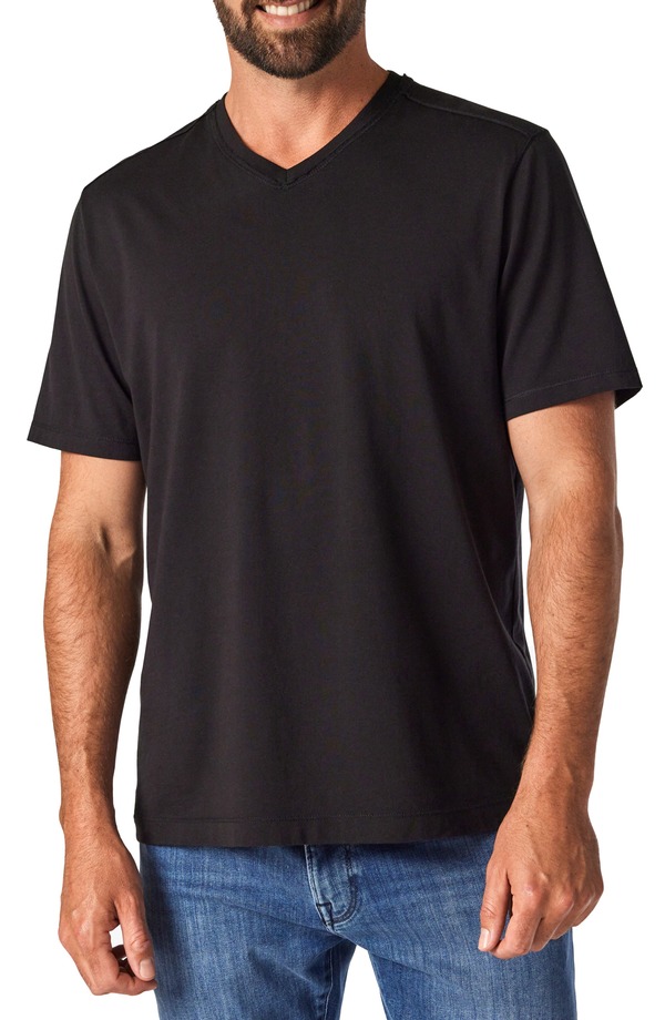 ３４ヘリテージ メンズ トップス Tシャツ Vネック コットン 34 Heritage Deconstructed V-Neck Pima Cotton T-Shirt Black ブラック