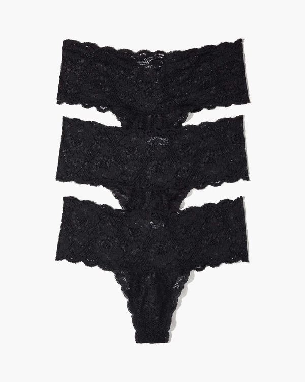 コサベラ レディース アンダー御召しもの ズボン下 Cosabella Nsn Comfie Thongs 3Pk Black 黒いこと
