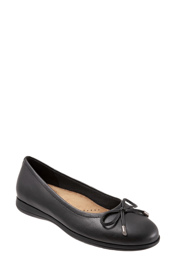トロッターズ レディース シューズ パンプス Trotters Dellis Ballet Flat Black Leather 黒いこと