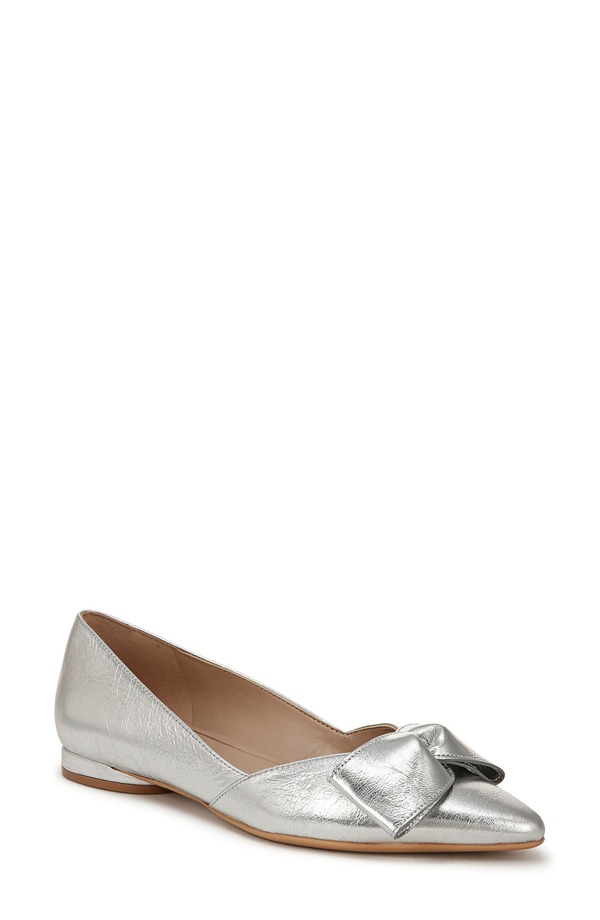 ナチュライザー レディース シューズ パンプス Naturalizer Havana Bow Pointed Toe Flat Silver しろがね色