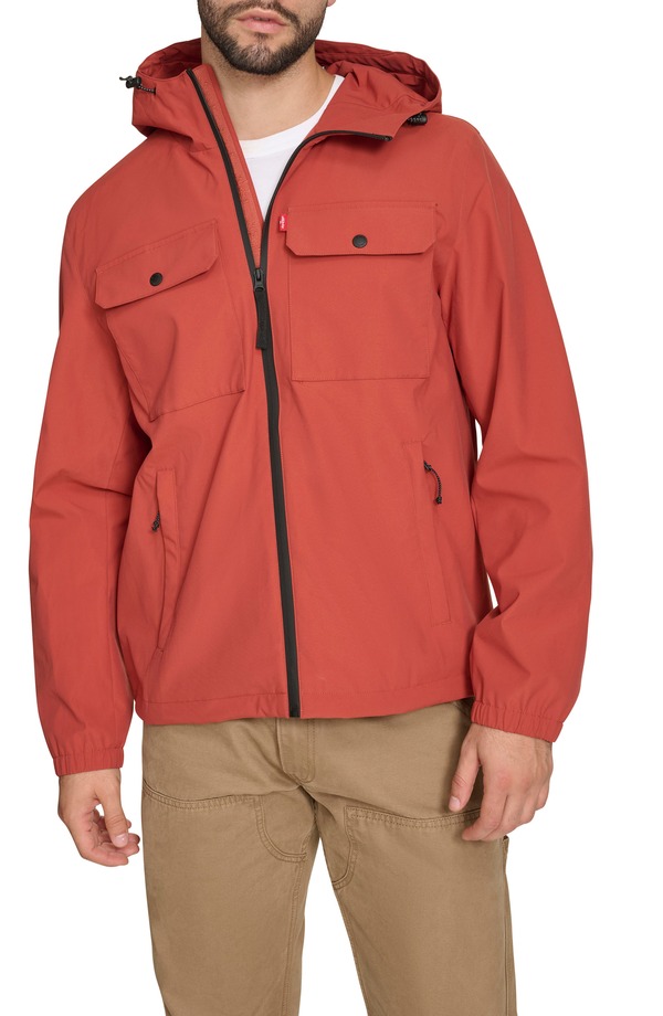 リーバイス メンズ アウター ジャケット・ブルゾン Levi Hooded Rain Jacket Barn Red レッド