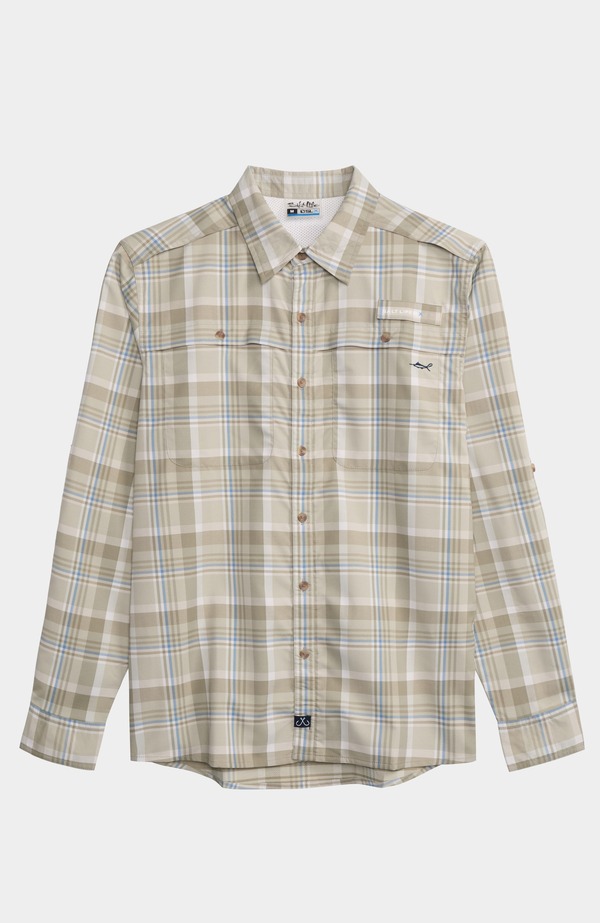ソルトライフ メンズ トップス シャツ ボタンダウン Salt Life Breezers Long Sleeve Button Down Performance Shirt Desert Green グリーン｜ReVida 店 13,665円