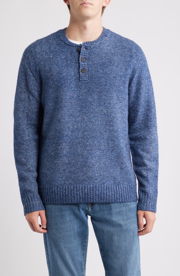 ショット ニューヨーク メンズ アウター パーカー・スウェット セーター Schott NYC Tri-Blend Henley Sweater Navy ネイビー