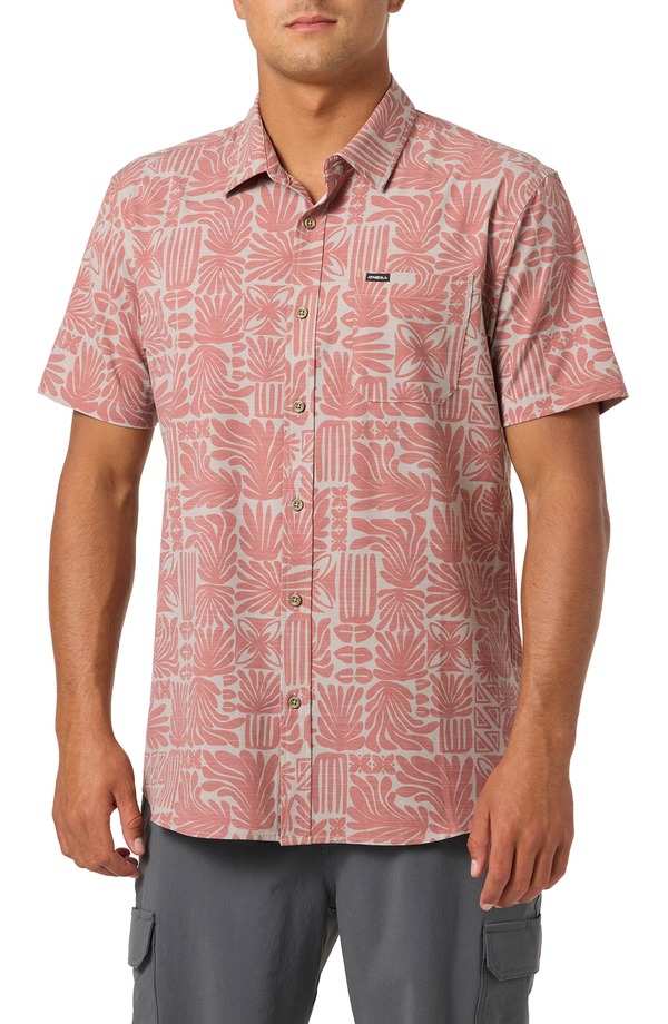 オニール メンズ トップス シャツ O'Neill UPF Slub Standard Short Sleeve Performance Button-Up Shirt Khaki カーキ