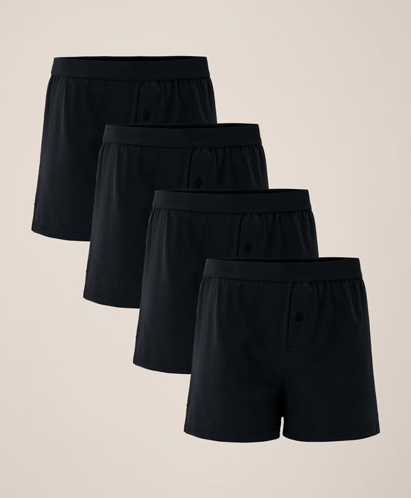 パクト メンズ アンダーウェア ボクサーパンツ コットン ニット Pact Everyday Knit Boxer 4-Pack Made With Organicotton Black ブラック