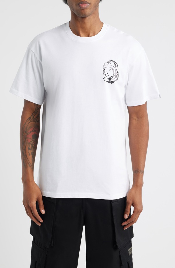 ビリオネアボーイズクラブ メンズ トップス Tシャツ コットン グラフィック Billionaire Boys ClubB World Helmet Head Cotton Graphic T-Shirt White ホワイト