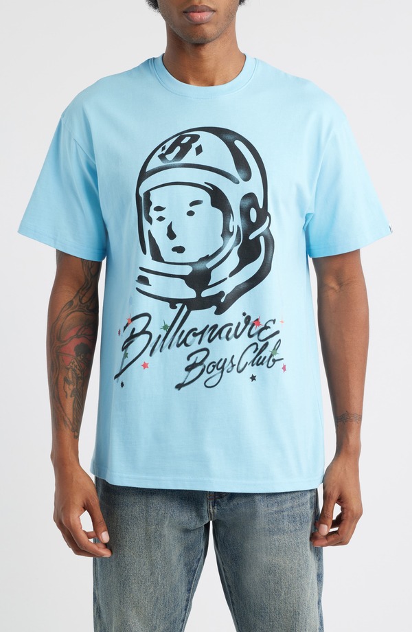 ビリオネアボーイズクラブ メンズ トップス Tシャツ コットン グラフィック Billionaire Boys ClubB Helmet Head Cotton Graphic T-Shirt Baltic Sea