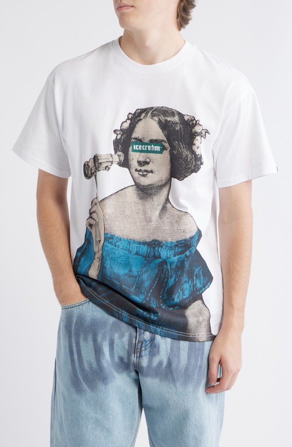 アイスクリーム メンズ トップス Tシャツ グラフィック ICECREAM Opera Graphic T-Shirt White ホワイト