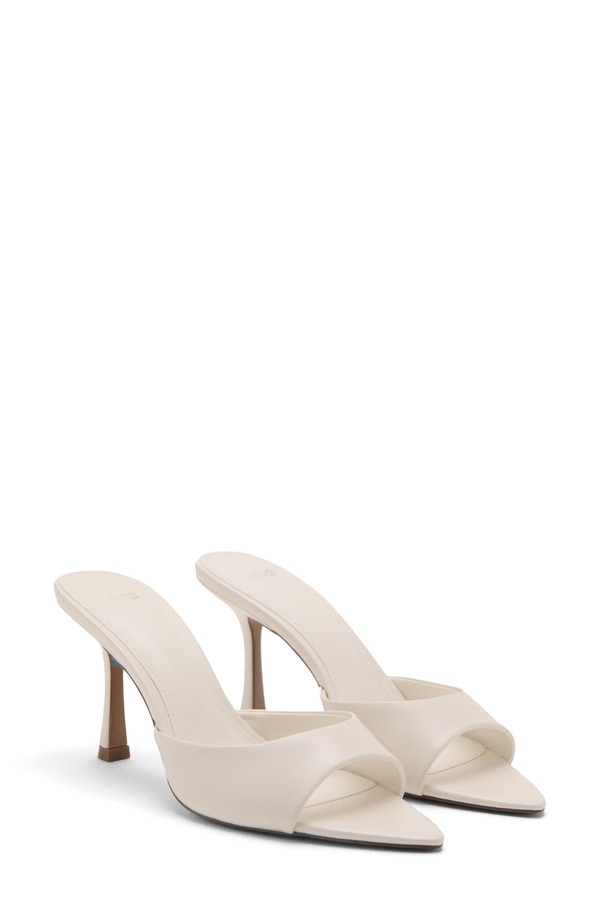 マンゴ レディース シューズ ヒール サンダル MANGO Pointed Toe Slide Sandal Ecru エクリュ