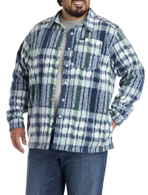 コロンビア メンズ アウター 上衣・上衣 刷り上げる プルオーバー トール プルオーバー Columbia Big \u0026 Tall Steens Mountain Printed Shirt Jacket II Crushed Blue 青味