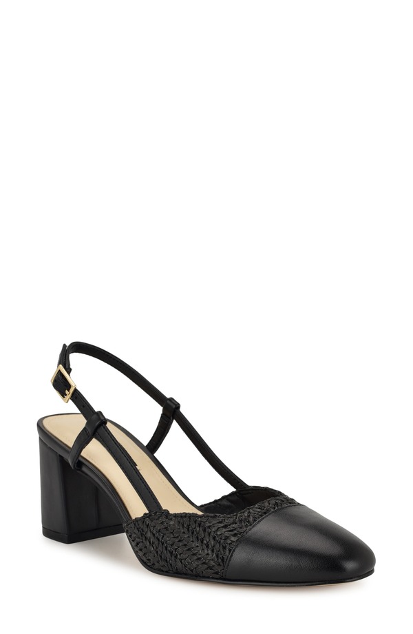 ナインウェスト レディース シューズ ヒール キャップ Nine West Unda Slingback Cap Toe Pump Black ブラック