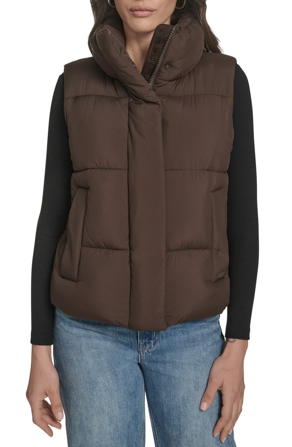 リーバイス レディース アウター ジャケット・ブルゾン キルティング ベスト Levi's Quilted Puffer Vest Coffee Bean コーヒー