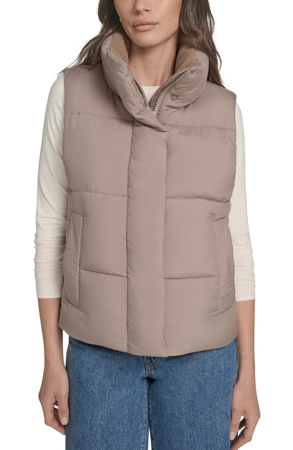 リーバイス レディース アウター ジャケット・ブルゾン キルティング ベスト Levi's Quilted Puffer Vestaupe Grey グレー