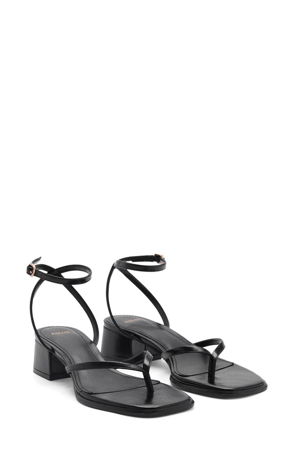 マンゴ レディース シューズ ヒール サンダル アンクル MANGO Ankle Strap Sandal Black ブラック|ReVida 店