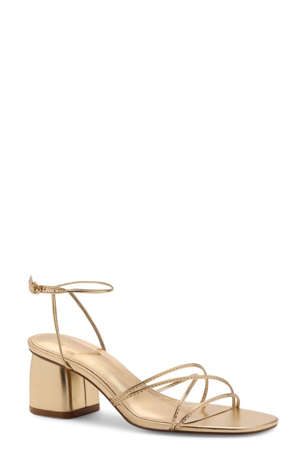 マンゴ レディース シューズ ヒール サンダル アンクル MANGO Ankle Strap Sandal Gold ゴールド|ReVida 店