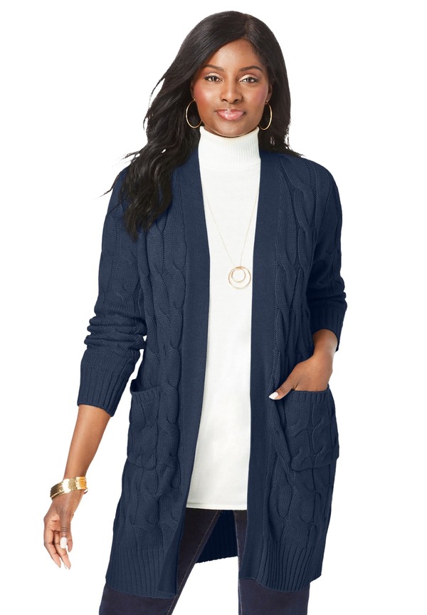 ジェシカロンドン レディース アウター パーカー・スウェット セーター Jessica London Cable Duster Sweater Navy ネイビー|ReVida 店
