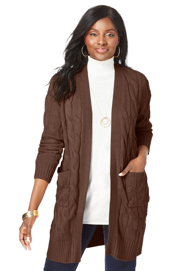 ジェシカロンドン レディース アウター パーカー・スウェット セーター Jessica London Cable Duster Sweaterich Brown ブラウン|ReVida 店