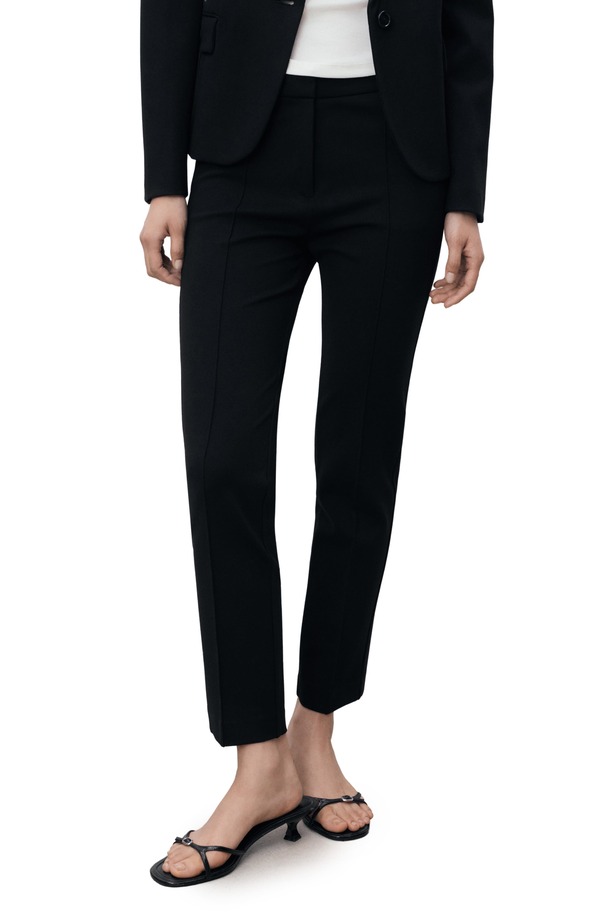 マンゴ レディース ボトムス デニムパンツ ストレート MANGO Straight Leg Pants Black ブラック|ReVida 店
