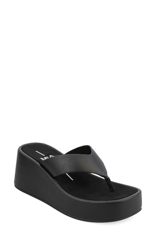 ミア レディース シューズ ヒール プラットフォーム MIA Niccola Platform Wedge Flip Flop Black ブラック|ReVida 店