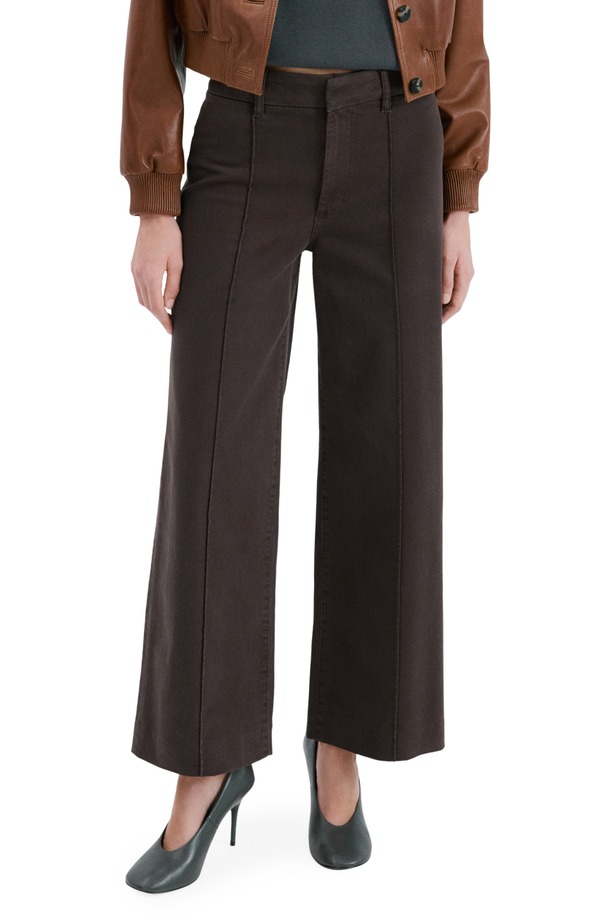 マンゴ レディース ボトムス デニムパンツ ワイドレッグ ハイウエスト ジーンズ MANGO Seamed High Waist Wide Leg Jeans Chocolate チョコレート