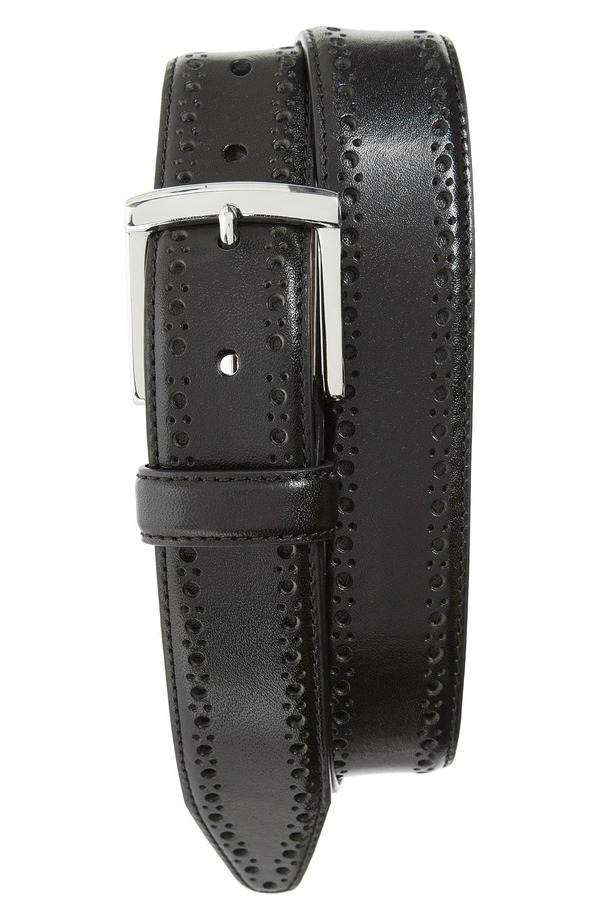 ジョンストンアンドマーフィー メンズ 付属品 胴締め なめし革 Johnston \u0026 Murphy Perforated Leather Belt Black 黒いこと