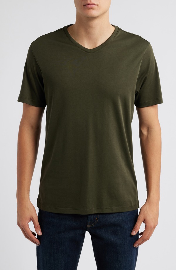 ロバートバラケット メンズ トップス Tシャツ レギュラーフィット Vネック Robert Barakett Georgia Regular Fit V-Neck T-Shirt Olive オリーブ