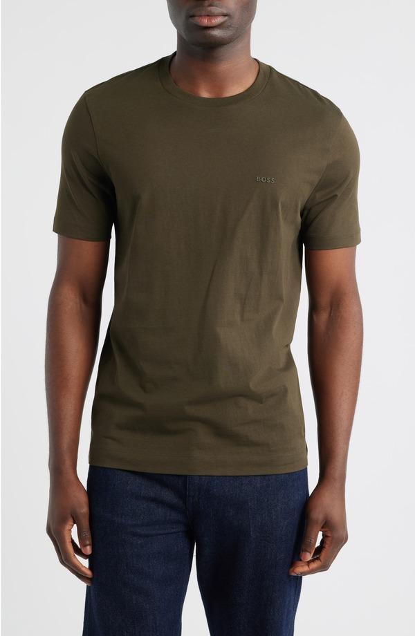 ボス メンズ トップス Tシャツ BOSS Thompson Solid T-Shirt Op Green グリーン