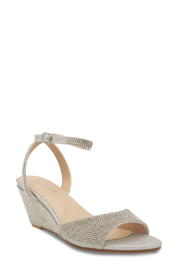 タッチアップ レディース シューズ ヒール サンダル アンクル Touch Ups Moxie Ankle Strap Wedge Sandal Silver シルバー｜ReVida 店