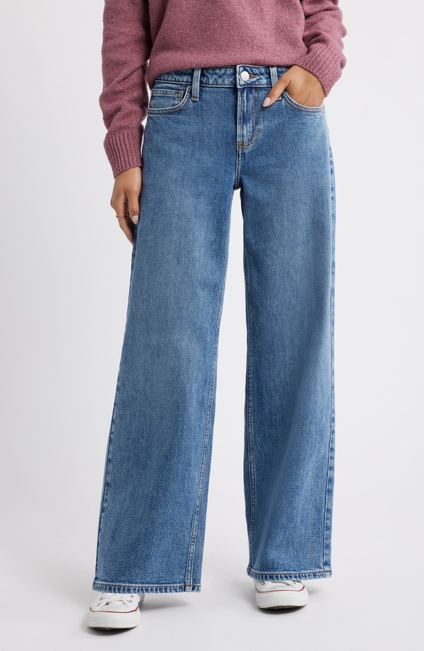 ビーピー レディース ボトムス ジーンズズボン下 ワイドレッグ ローライズ デニム BP. Low Rise Baggy Wide Leg Jeans Olvera