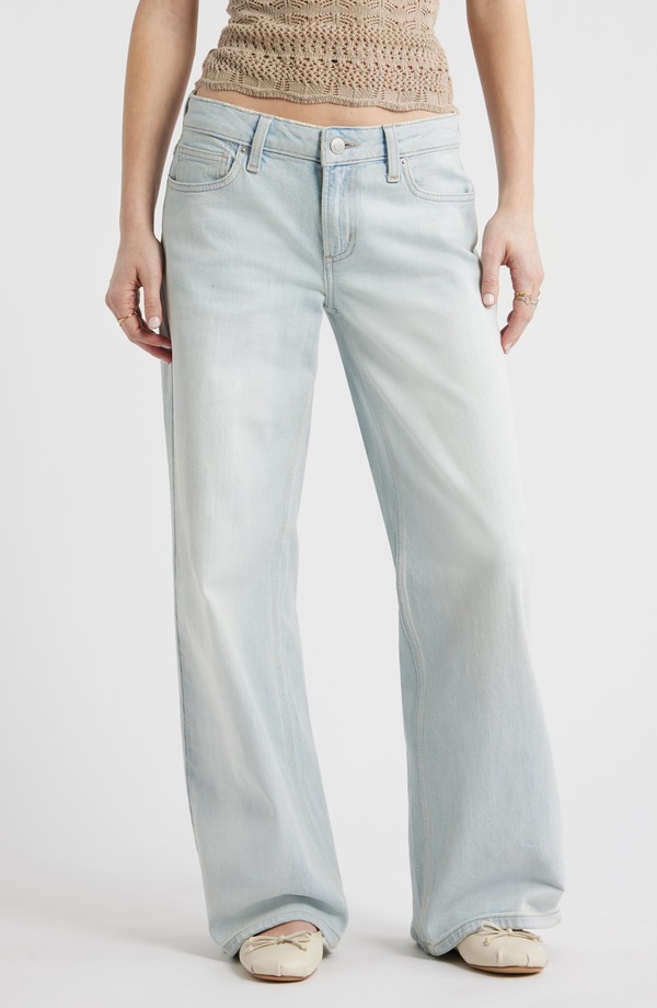 ビーピー レディース ボトムス ジーンズズボン下 ワイドレッグ ローライズ デニム BP. Low Rise Baggy Wide Leg Jeansunset Wash