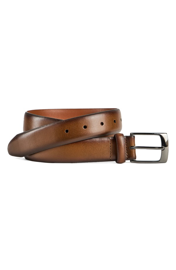 ジョンストンアンドマーフィー メンズ 付属品 胴締め なめし革 Johnston \u0026 Murphy Upton Leather Belt Brown 赤銅色