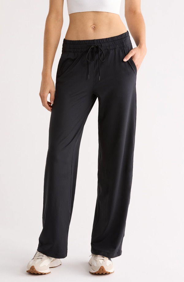 ゼラ レディース ボトムス カジュアルパンツ ストレート スウェットパンツ Zella Move In Mid Rise Straight Leg Sweatpants Black ブラック