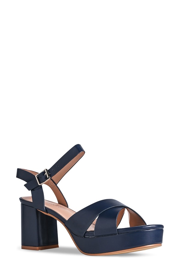 タッチアップ レディース シューズ ヒール プラットフォーム サンダル アンクル Touch Ups Toby Ankle Straplatform Sandal Navy ネイビー