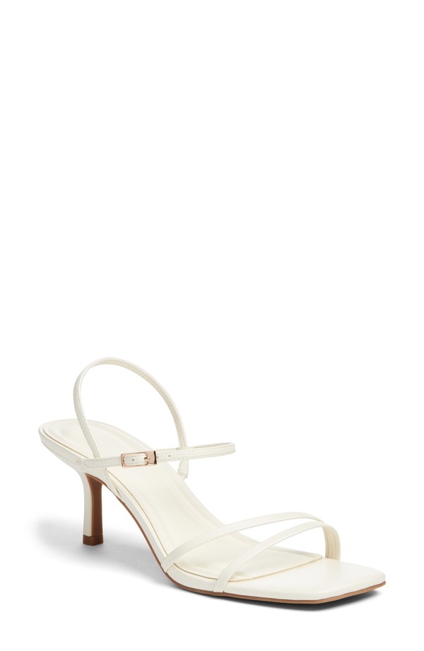 オープンエディット レディース シューズ サンダル Open Edit Rania Square Toe Sandal White Ice ホワイト