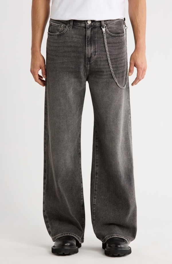 パクサン メンズ ボトムス デニムパンツ ストレート ジーンズ PacSun Sawyer Straight Leg Jeans Grey グレー